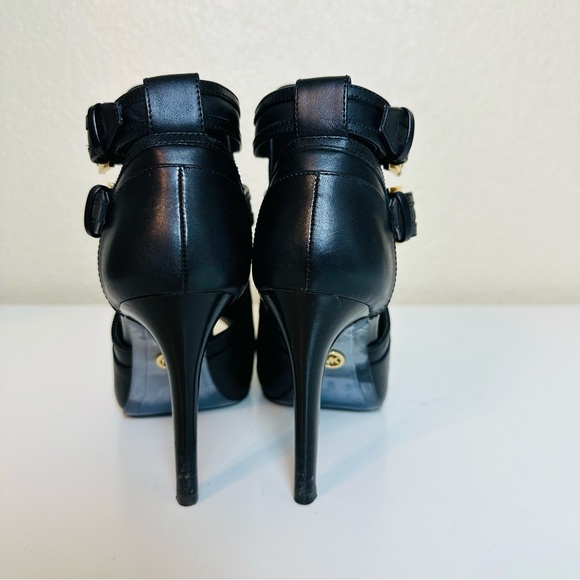 MICHAEL MICHAEL KORS Women’s Blaze Open Toe Booties in Black Leather Size 7 - Picture 6 of 7